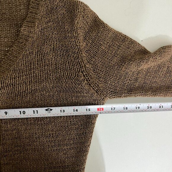 y2k brown girly boho granola long line cardigan sweater - Picture 7 of 8